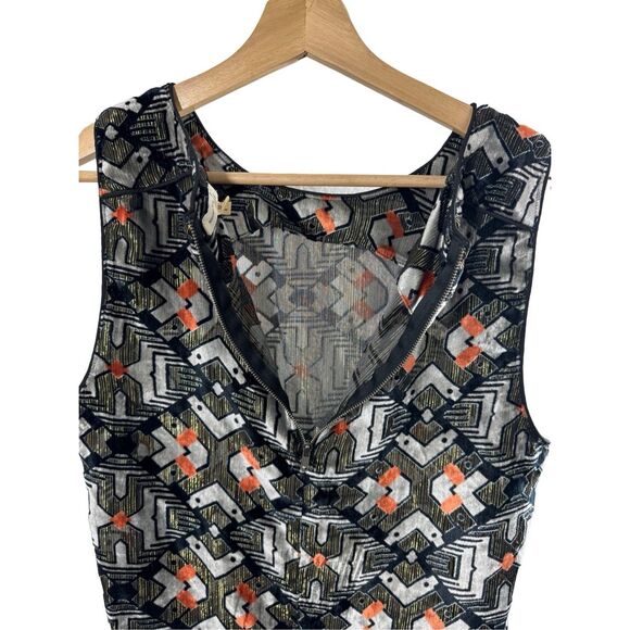 Meadow Rue Anthropologie Velvet Mettalic Tank Top Sleeveless Black Size Medium - Picture 3 of 9